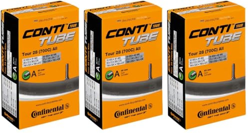Continental Luftschlauch Fahrrad Tour 28, Schwarz, 182001, A 40 (Packung mit 3)