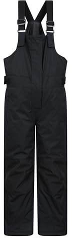 Mountain Warehouse Hakuba Extreme Salopette de Neige pour Enfant - Pantalon imperméable avec Poches de sécurité, Pantalons de Ski - Idéal pour Les Sports d'hiver, Le Ski Noir 5-6 Ans