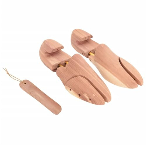 vidaXL Schuhspanner mit Schuhlöffel, Schuhformer mit Federn für flache Schuhe, Schuhdehner für Damen Herren, Schuhweiter Schuhstrecker, Massivholz Zeder