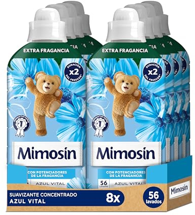Mimosín Suavizante Concentrado Azul Vital, 8 x 56 lavados