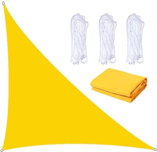 Wasserdichtes Sonnensegel, 3,6 x 3,6 x 3,6 m, strapazierfähig, dreieckig, Sonnenschutz für Terrasse, 304 Edelstahl, D-Ringe, ideal für Terrasse, Rasen, Garten, Pool, Teich, Deck, Hinterhof