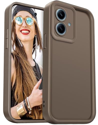 DESSEN Funda para Motorola Moto G54 5G Capa Protectora- Silicona Carcasa Antigolpes Protector Camara Móvil Case Cover Suave Bumper Resistente, Marrón