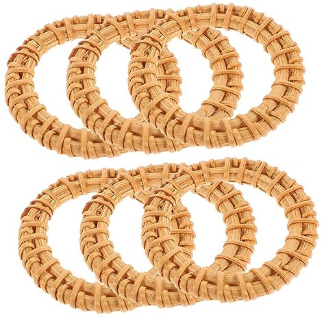 COLLBATH 6stücke Gewebte Serviettenringe Aus Rattan Dekorative Serviettenhalter Für Esstische Serviettenringe Für Hochzeitsfeiern Und Partys Wiederverwendbare Serviettenverschlüsse Für Hote
