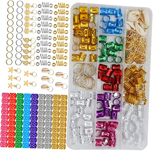 Healeved 150piezas Anillos De Dreadlocks y Adornos De Joyería Para Cabello Accesorios Metálicos Para Peinados y Extensiones De Cabello