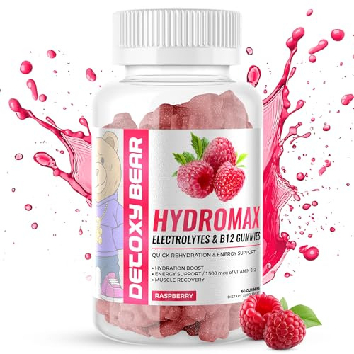 Hydromax Electrolytes Gummies - 60-Count Keto Electrolyte 2000mg and B12 Vitamin 1500mcg - Soft Chewable Gummies for Energy Support, Non GMO, Hydration Boost, Muscle Recovery