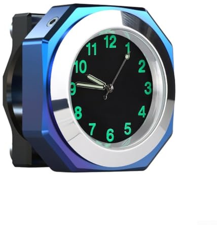 Jayruit Thermomètre de guidon, horloge lumineuse pour guidon de moto, pour guidon et alliage d'aluminium pour guidon de 22 à 28 mm (bleu)