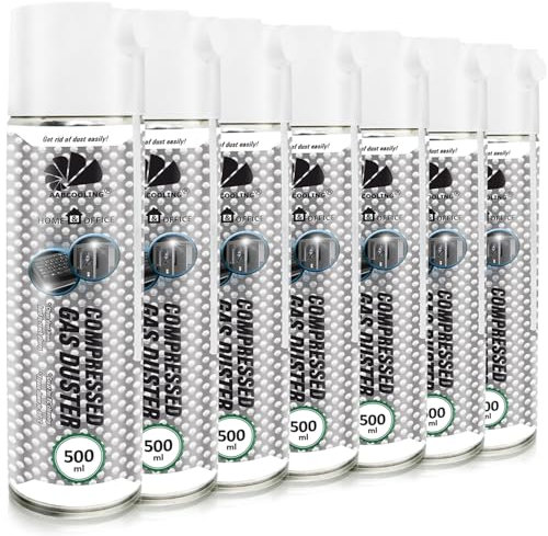 AABCOOLING Home&Office (7 x 500 ml) Dator Dammsugare - Datorvakuumspray för tangentbordsrengöring, laptop och PC-underhåll, dammborttagning för kontorsutrustning och elektronik, K3