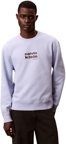 Calvin Klein LS 350fleece Retro Graphic Crewn Lv04le250g Felpe Unisex - Adulto (Pacco da 1)
