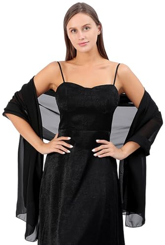 YNR Sciarpa In Chiffon, Sciarpa da Sposa, Scialle Donna, Sciarpas Morbida e Leggera da Donna, Scialli e Stole in Chiffon Trasparente da Donne per Abito da Sera o Abito da Sposa
