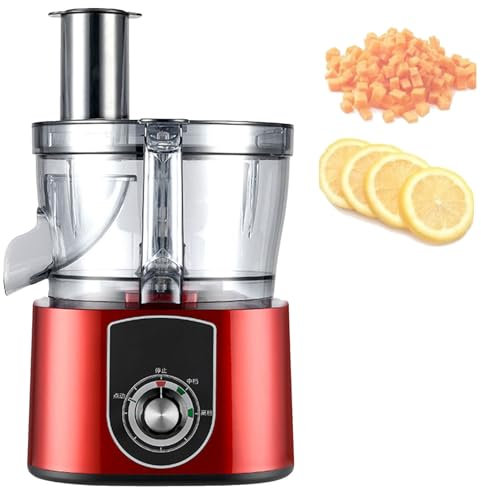 XSDAJSD Robot da Cucina Professionale, Tritatutto Elettrico per Verdure, Tritatutto Professionale per Verdure, Multifunzionale, con Lame in Acciaio Inox, taglierina Automatica da 600 W (Rosso)