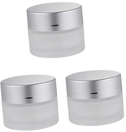 OFFIGAM 3pièces Pots Verre Dépoli Rechargeables Pour Crèmes Et Échantillons Contenants Cosmétique Pour Maquillage Et Soins Peau