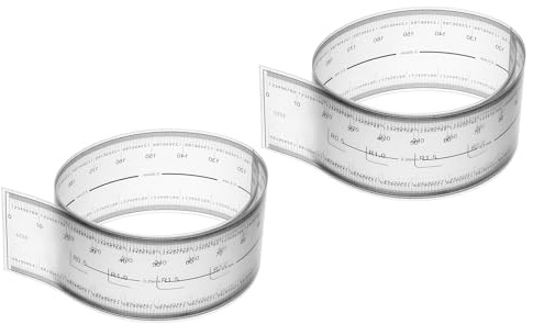 PATIKIL 2Pcs Regla Flexible Película 30cm Escala 0.1mm Regla Plegable Recta | Plástico PET Transparente, Con Ángulo R Y Líneas De Ancho, Para Fábrica