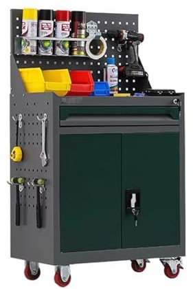 Schwerer Werkzeugwagen, Hardware-Werkzeugschrank mit Schubladenteilen for Autos, Multifunktions-Schließfach for Autoreparaturen, hohe Tragfähigkeit(Green,Style 1)