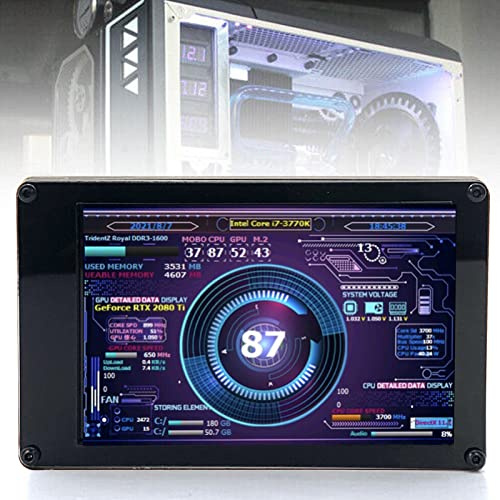 SustVita Pantalla de Monitor de Temperatura de PC, Pantalla Mini USB de 3.5 Pulgadas con Monitor de Datos de CPU, Ideal para monitorear el Rendimiento de Hardware de la