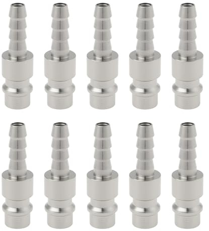 eMagTech Lot de 10 Raccords D'air Comprimé 6 Mm Connecteur Européen Trois-en-un pour Embout de Tuyau
