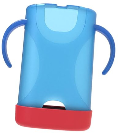 harayaa Porte-Boisson pour Sachets de Jus Boîte de Rangement pour Aliments Bébé Support Anti-Pression pour Boissons Distributeur de Sachets Facile à Tenir en, Bleu Clair Rouge