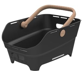 Basil Cento Neo - Cesta Trasera para Bicicleta (21 L, plástico Reciclado, Reflectante, 46,9 x 23,7 x 14,1 cm), Color Negro