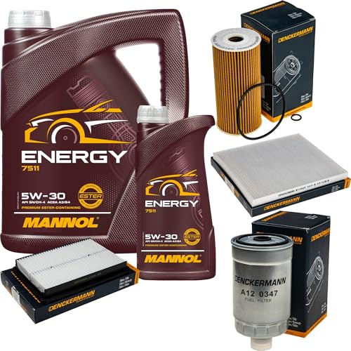 EISENFELS Inspektionspaket enthält 6 L Motoröl Energy 5W-30 Ölfilter Luftfilter Innenraumfilter Kraftstofffilter für Sorento II XM 2.2 CRDi 4WD