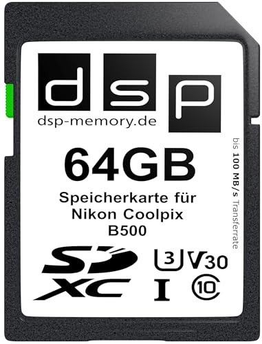 Scheda di memoria professionale da 64 GB V30 per fotocamera digitale Nikon Coolpix B500