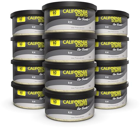 California Scents Car Freshener Can, Odor Neutralizer, Ice Scent, Pack of 12