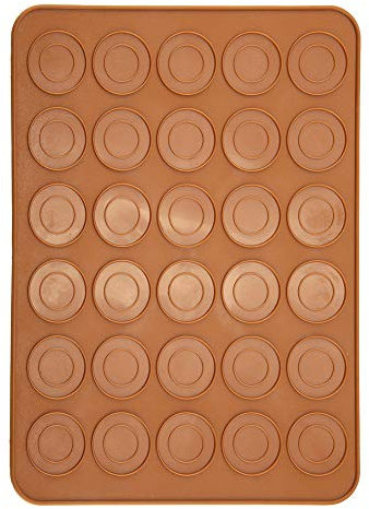 VOBOR Alfombrilla Macarons - Alfombrilla de molde para hornear de 30 agujeros de forma redonda, almohadilla de hoja de silicona Macaron para hornear pasteles