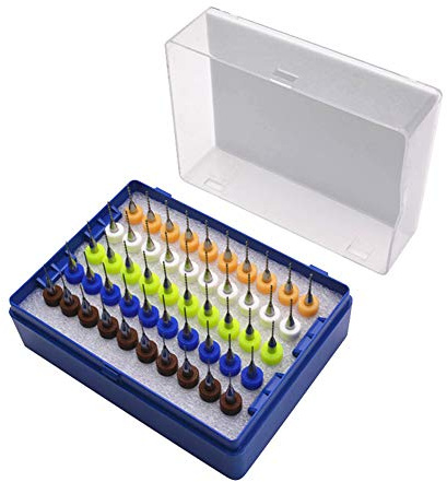 Microdrill Lot de 50 forets en carbure de tungstène avec étui de protection 0,5 mm – 0,9 mm