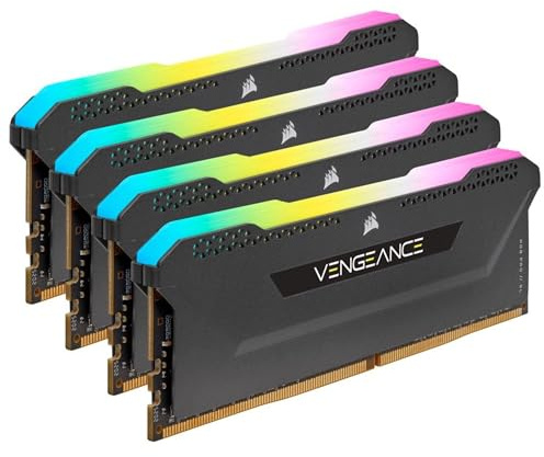 CORSAIR Mémoire PC DDR4 - VENGEANCE RGB PRO SL 32Go (4x8Go) - 3600Mhz - CAS 18 (CMH32GX4M4D3600C18)