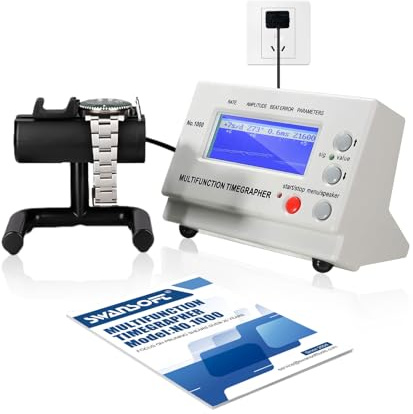 SWANSOFT Timegrapher No.1000 - Comprobador de Relojes Multifuncional, cronómetro de relojero, Herramienta de calibración de Relojes mecánicos (Enchufe de la UE)