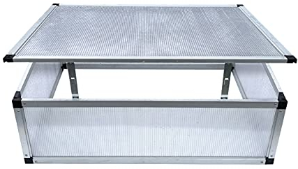 Gegaden Alu Frühbeet, Mini Gewächshaus Hochbeet Treibhaus, Frühbeetkasten lichtdurchlässig, UV Schutz,Frühbeete 4.2kg/groß,78x58x30cm,S