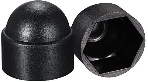 sourcing map 50 Stück Schutzkappen für Muttern aus Kunststoff M14 / 22mm Sechskantschrauben Abdeckung Schwarz