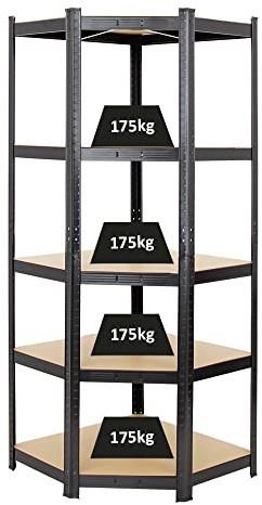 PROREGAL Eckregal Ragnar 1x: 180x70x40cm Grau Fachlast 175kg, Kellerregal, Steckregal, Garagenregal, Lagerregal