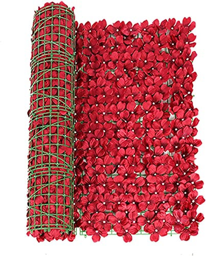 Clôture artificielle de lierre, treillis de fleurs artificielles d'écran de confidentialité de clôture de jardin, panneaux artificiels de haie de feuille de criblage de lierre sur le rouleau (C)