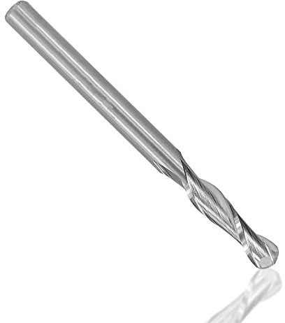ALEYHA 3,175-mm-Schaft-Spiralkugelfräser Für Metall, Aluminium, Messing, CNC-Fräser Mit 2 Flöten,3,175 X 2,5 X 12 X 40 Mm