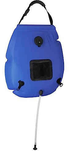 vidaXL Camping Duschtasche, Solardusche mit großem Fassungsvermögen, Solarduschtasche für Camping Wanderung Angeln, Campingdusche Outdoor Dusche, Blau PVC
