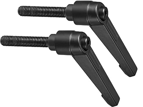 CoCud 2Stk Klemmhebel Griffe M8 x 40mm Stecker Gewinde Einstellbar Schwarz | Schnellspanner Verriegelung Drehend Bolzen Knöpfe, für Drehmaschinen