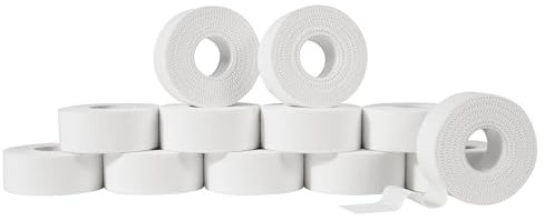 PHYTOP Sport tape - Klettertape 2.5cm x 10m in Weiß, Tapeverband für Jiu Jitsu, Rudern, Bouldern, Krafttraining, Volleyball & Basketball（12 Rollen）
