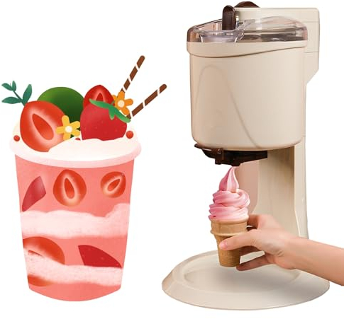 ELIKBH Machine à crème glacée molle pour la maison Machine à glace portative Machine à crème glacée molle Machine à milkshake aux cônes de neige pour yaourts