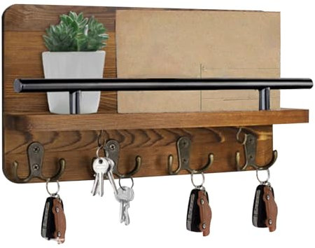 Wand-Schlüssel- und Briefhalter, Holzregal für Eingangsdekoration, Heimorganisation, Wandschlüsselhalter für Post, Rechnungen, Briefe, Brieftaschen, Zubehör
