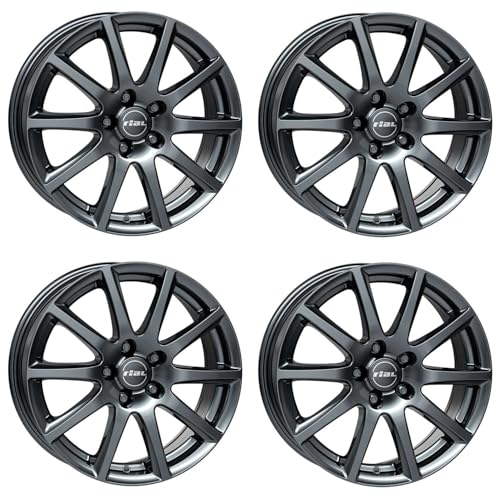 4x Rial Felgen Alufelgen Milano 6.5Jx16 ET38 5x100 titanium kompatibel mit SEAT Arona Ibiza Toledo