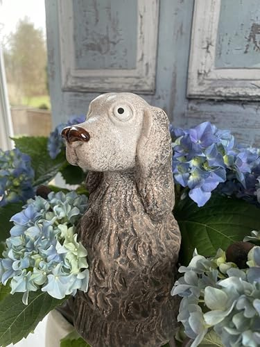 windschief-living Zauberhafter Zaunhocker,Zaunstecker Hund Lord, Zaunfigur aus Keramik,Gartendeko
