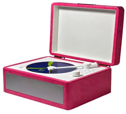 Lecteur CD Luqeeg avec Type de Plateau, BT 5.0 Cassette Record Player Enceinte | Qualité Sonore de HiFi | Perade de Lecteur USB | Télécommande | 6 8 Heures de Jeu pour Les Amateurs de Musique et
