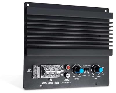 Amplificatore Auto, 12V 600W Scheda amplificatore di potenza mono Scheda amplificatore subwoofer for auto potente Modulo amplificatore automobilistico