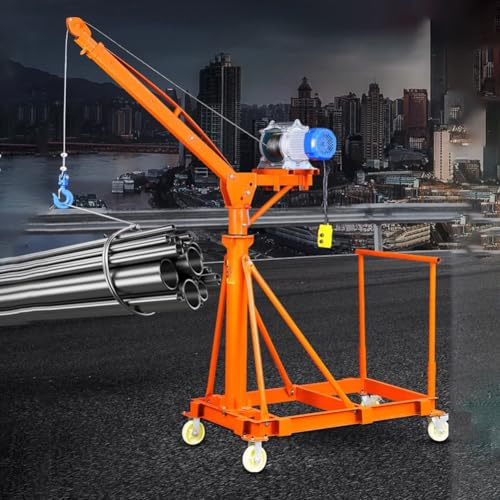 TT-YEC 500Kg Load Capacity Electric Hoist Crane, ZTE Engine Lifting Lift with 4 Casters, Adjustable Boom, 360° Swivel, Removable Lift, Workshop Lifting Tool,500kg with 20m rope