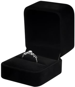FuninCrea Caja de Anillos para Boda Propuesta Compromiso, Caja de Joyería de Terciopelo para Anillos, Caja Anillo Compromiso Pequeño Cajas de Almacenamiento de Anillos para Collares Pendientes