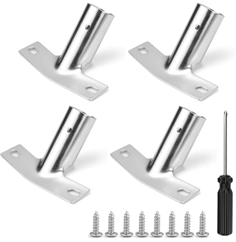 4 Stück Besenstielhalter, Metallstielhalter für Besenstiele Bis ø 23,5 mm, Besenstiel Halterung mit Schrauben und Schraubendreher