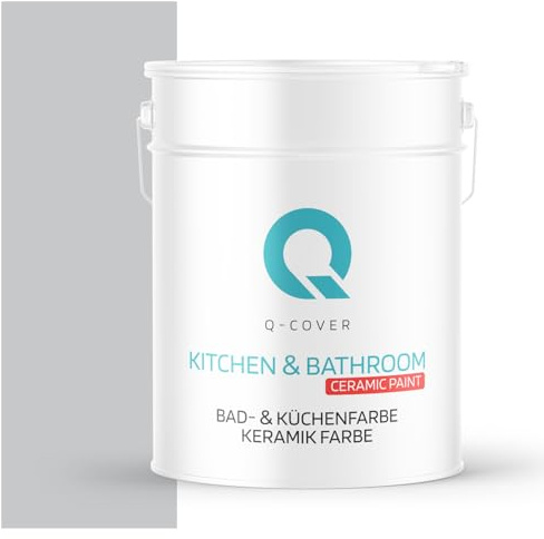 Q-COVER BAD-& KÜCHENFARBE | Hellgrau | 10 L | für Wände – robust, schmutzabweisend, tiefmatt