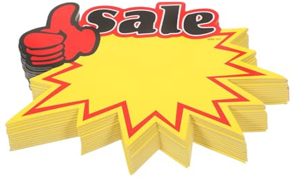 DIKACA 100 piezas Etiquetas Precio Grandes para Supermercados y Tiendas Minoristas Carteles Oferta con Espacio Amplio para Precios Claros y Visibles para Mercados y Eventos