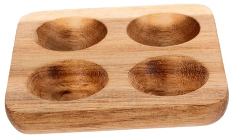 GRIRIW Vassoio Portauova in Legno con Scomparti Resistente e Infrangibile Design Sofisticato per Cucina e Frigorifero Organizer Pratico per Esposizione e Conservazione Elegante