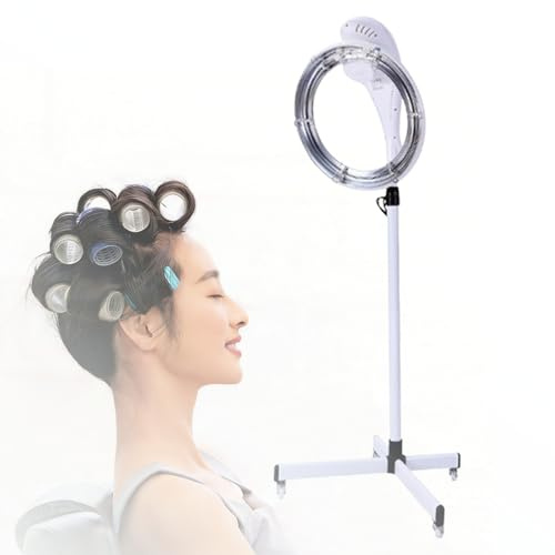 QINPI Riscaldatore per Parrucchieri, 3 Temperature Regolabili, Processore Capelli Rotante a 360° con Stand, Altezza Regolabile, Garantisce Acconciature Uniformi E Durature, per Salone E Casa