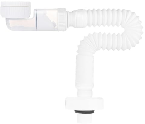 Kinesgsg Sifon Lavabo Flexible 1 1/4, 360° Ajustable Desague Fregadero, Extensible Desague Lavabo a Prueba de Olores, Tubo Flexible Desagues Lavabos de Ahorro de Espacio, para Baño Y Cocina